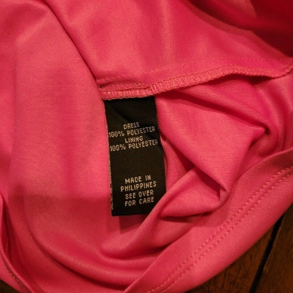 AMY BYER Hot Pink Satin Cascade Bow Tie Waist Ruffle Dress - Picture 5 of 5